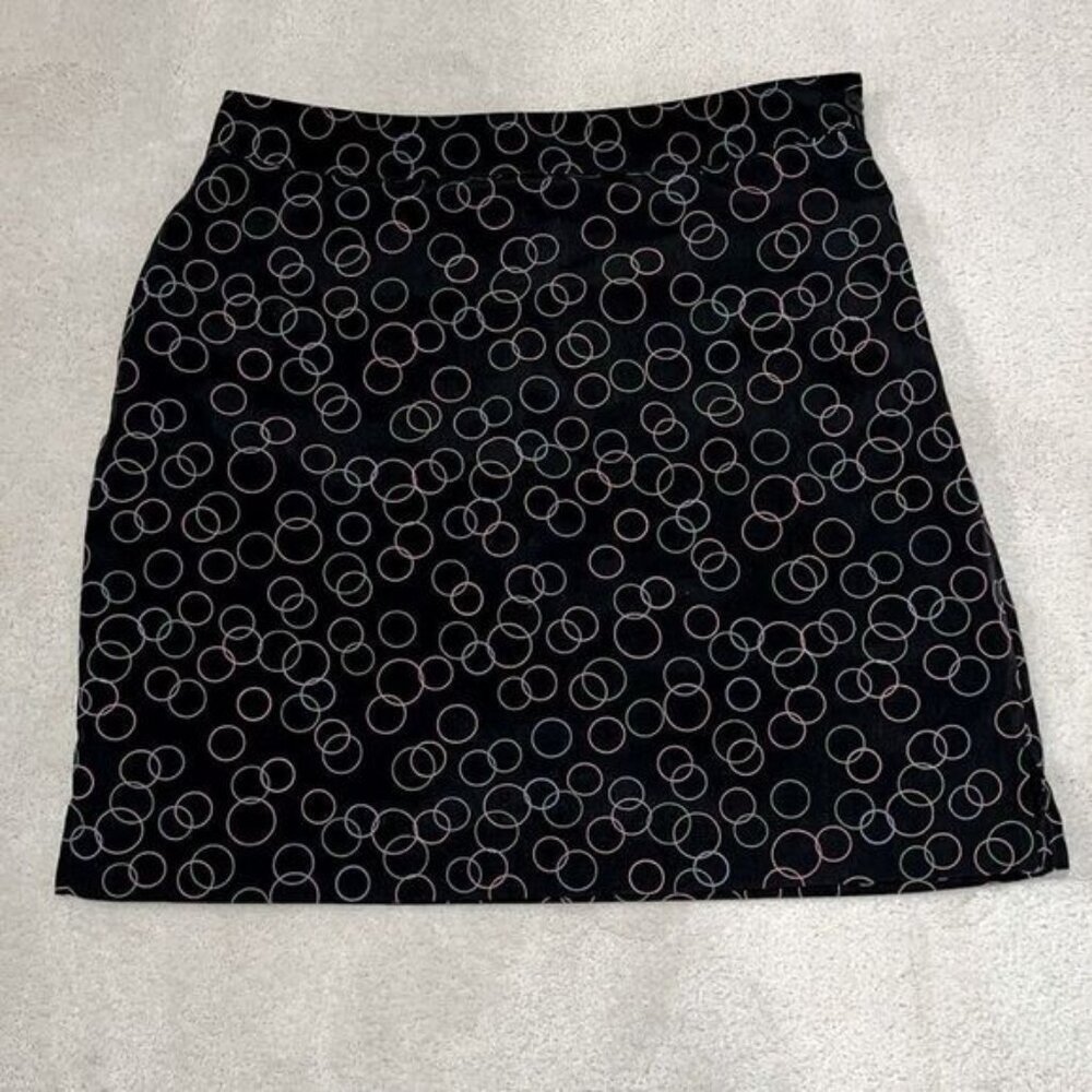 EP Pro Tech Women's Golf Skort Size 6 Black With Circle Design Side Zip …